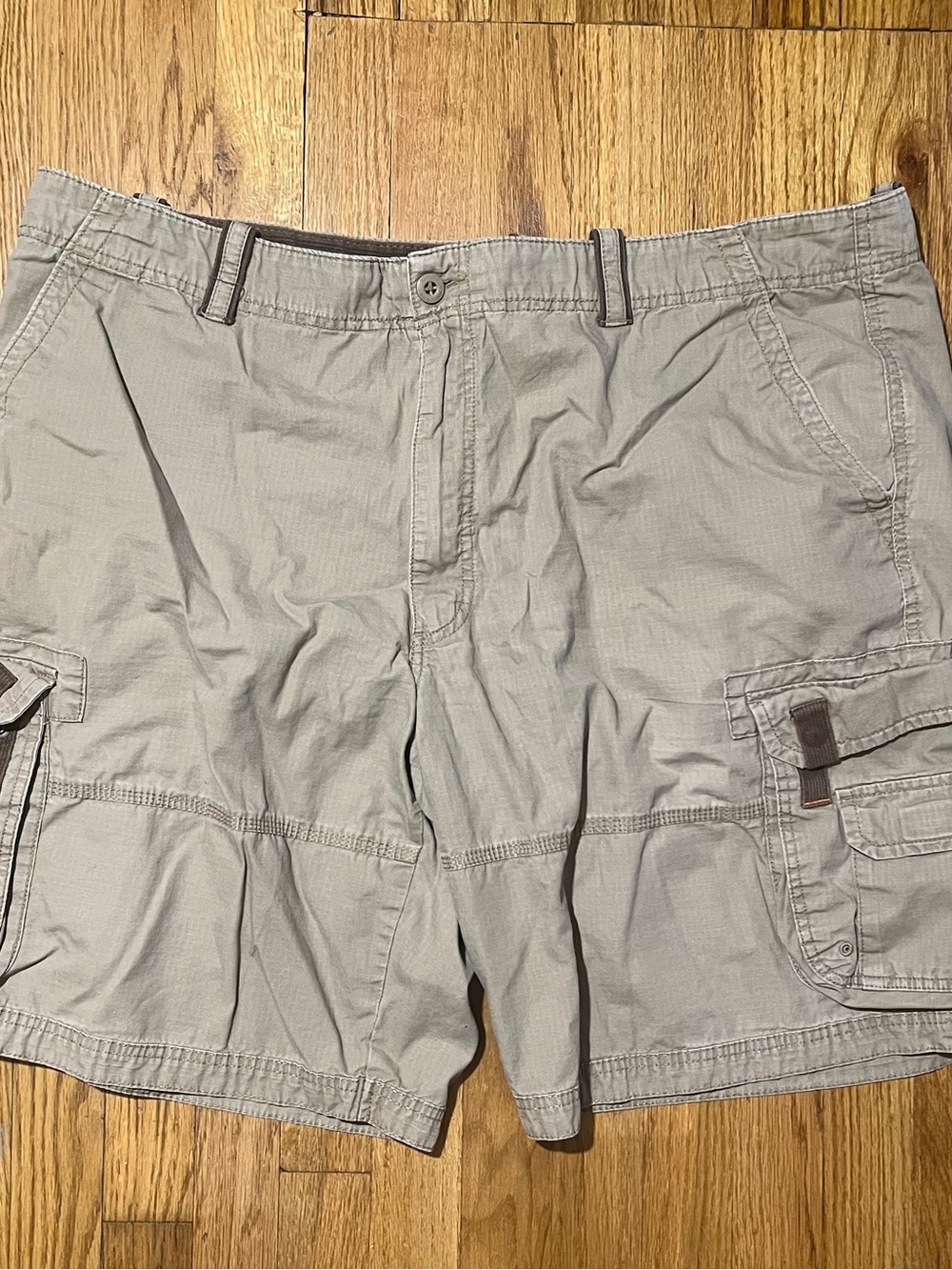 RedHead Cargo Shorts Mens 46 Beige Canvas Cotton Flat Front 9" Inseam Pockets